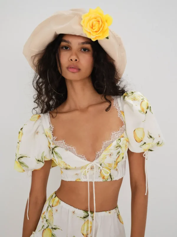 Woman For Love & Lemons Alana Crop Top