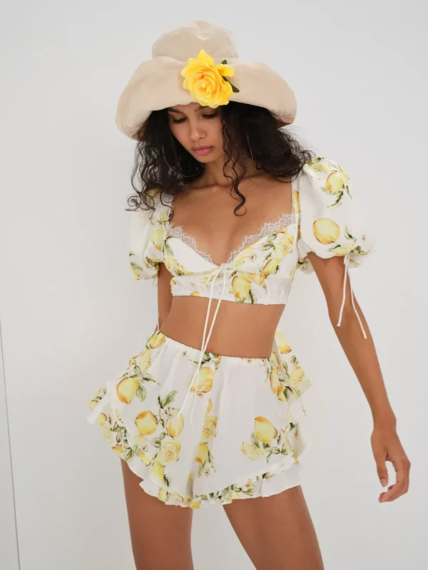 Woman For Love & Lemons Alana Crop Top