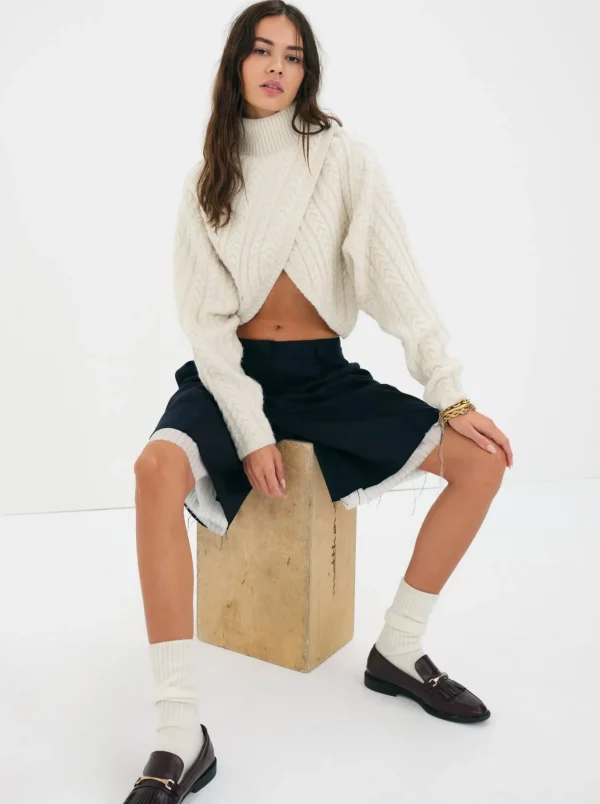 Woman For Love & Lemons Amelia Cross Front Turtleneck