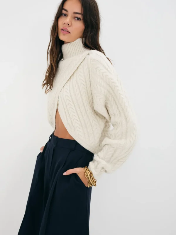 Woman For Love & Lemons Amelia Cross Front Turtleneck