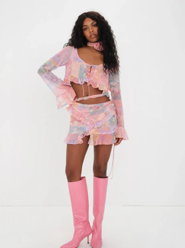 Woman For Love & Lemons Arden Mini Skirt