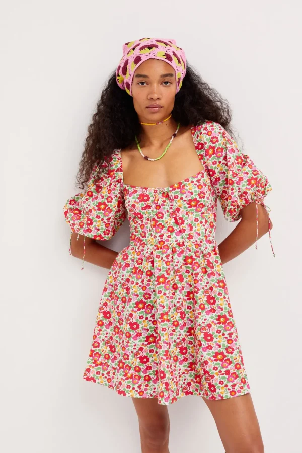 Woman For Love & Lemons Auden Puff Sleeve Mini Dress