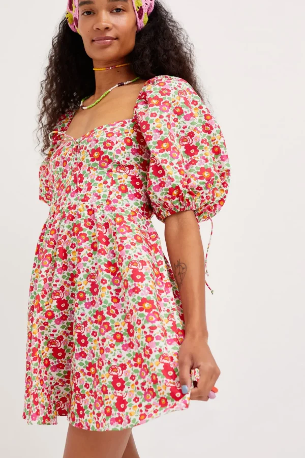 Woman For Love & Lemons Auden Puff Sleeve Mini Dress