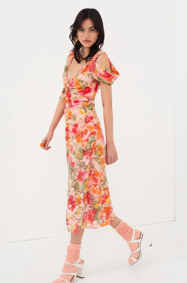 Woman For Love & Lemons Beth Midi Dress