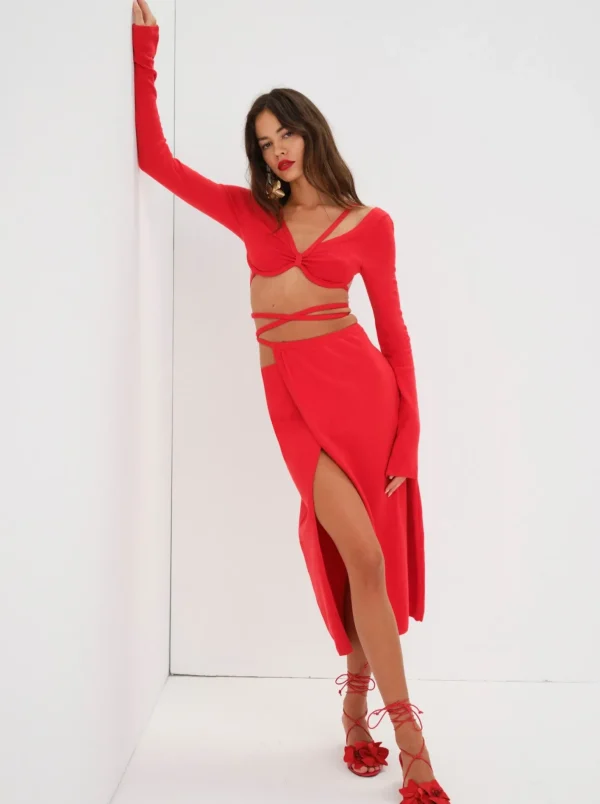 Woman For Love & Lemons Brady Midi Skirt