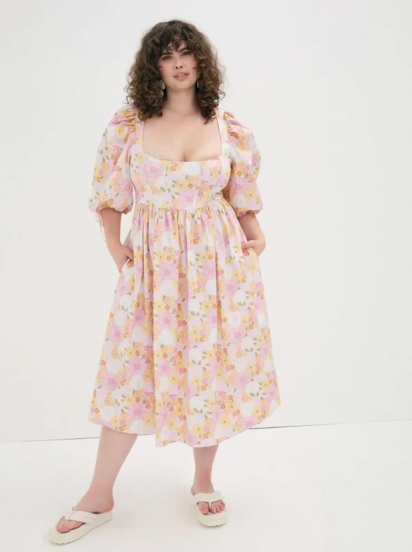 Woman For Love & Lemons Carrie Midi Dress