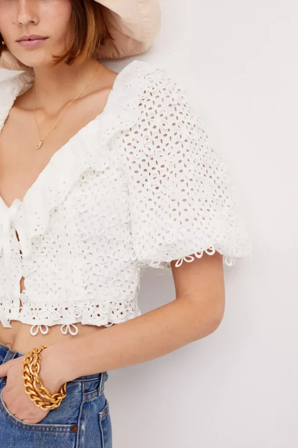 Woman For Love & Lemons Cassie Crop Top