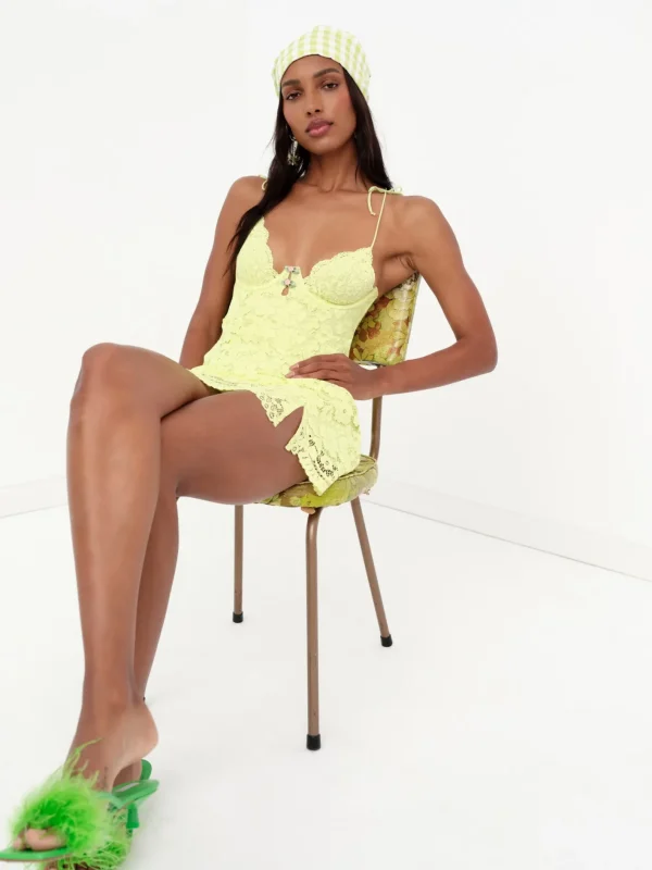 Woman For Love & Lemons Creamsicle Lace Slip Dress