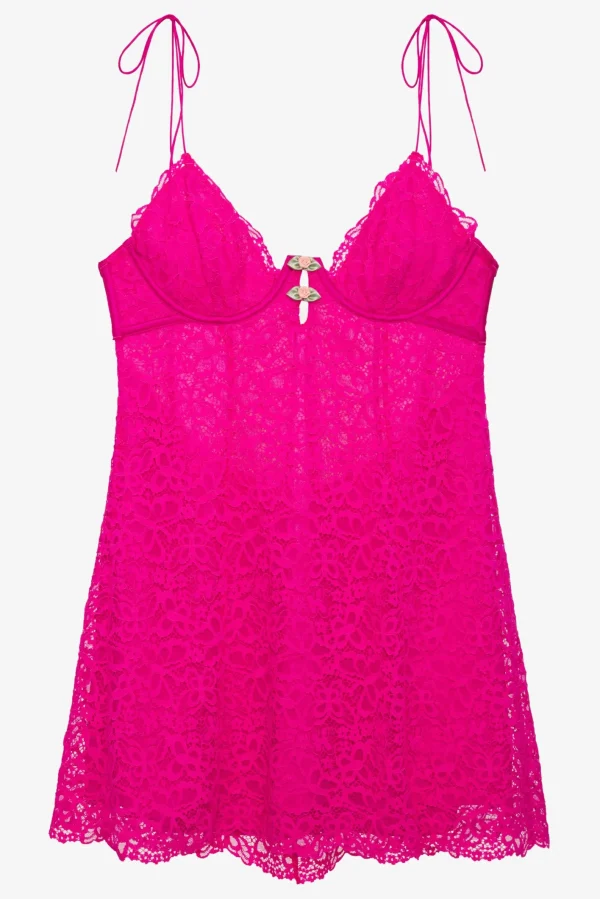 Woman For Love & Lemons Creamsicle Lace Slip Dress
