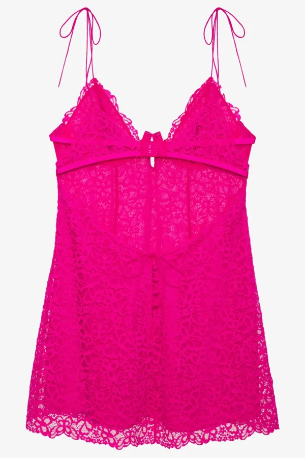 Woman For Love & Lemons Creamsicle Lace Slip Dress