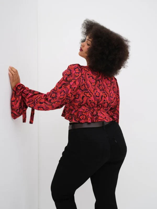 Woman For Love & Lemons Davina Tie Front Blouse