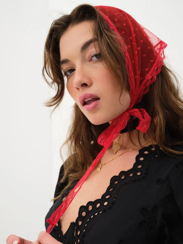 Woman For Love & Lemons Dotted Mesh Headscarf
