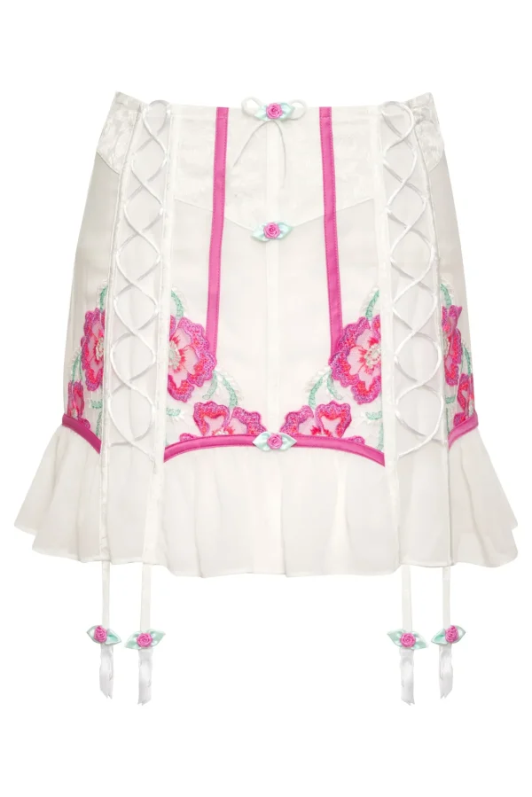 Woman For Love & Lemons Festival Floral Slip Skirt
