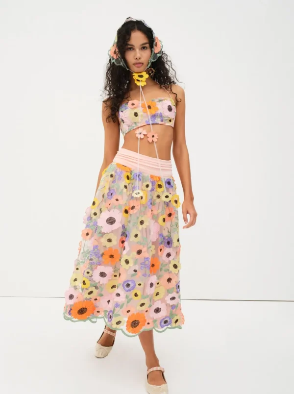 Woman For Love & Lemons Fiore Midi Skirt