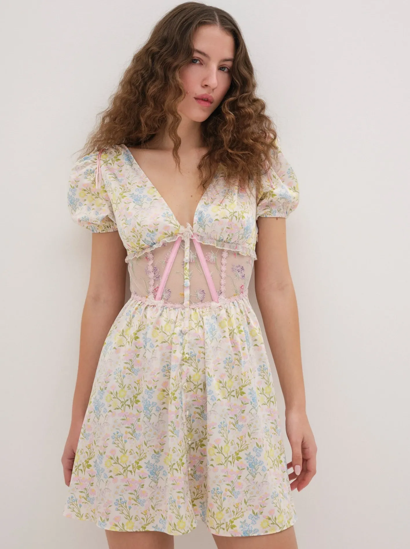 glitter_garden_cap_sleeve_2.webp Woman For Love & Lemons Glitter Garden Cap Sleeve Dress