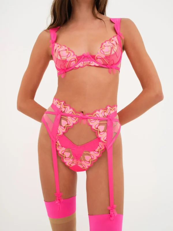 Woman For Love & Lemons Graphic Hearts Bra