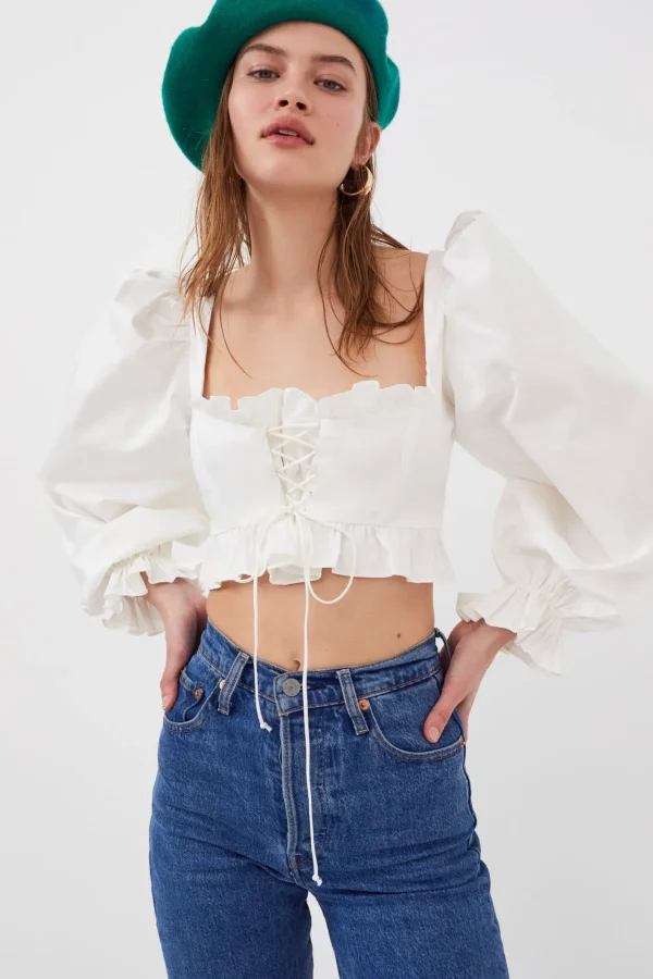 Woman For Love & Lemons Heather Crop Top