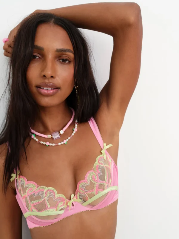 Woman For Love & Lemons Hugging Hearts Embroidery Underwire Bra