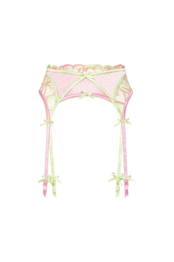 Woman For Love & Lemons Hugging Hearts Embroidery Garter Belt