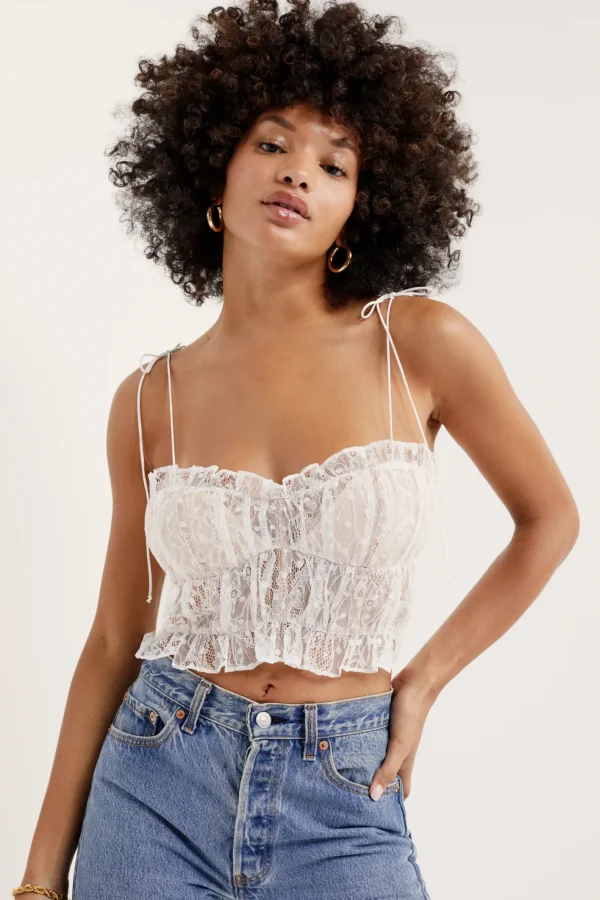 Woman For Love & Lemons Jules Crop Top