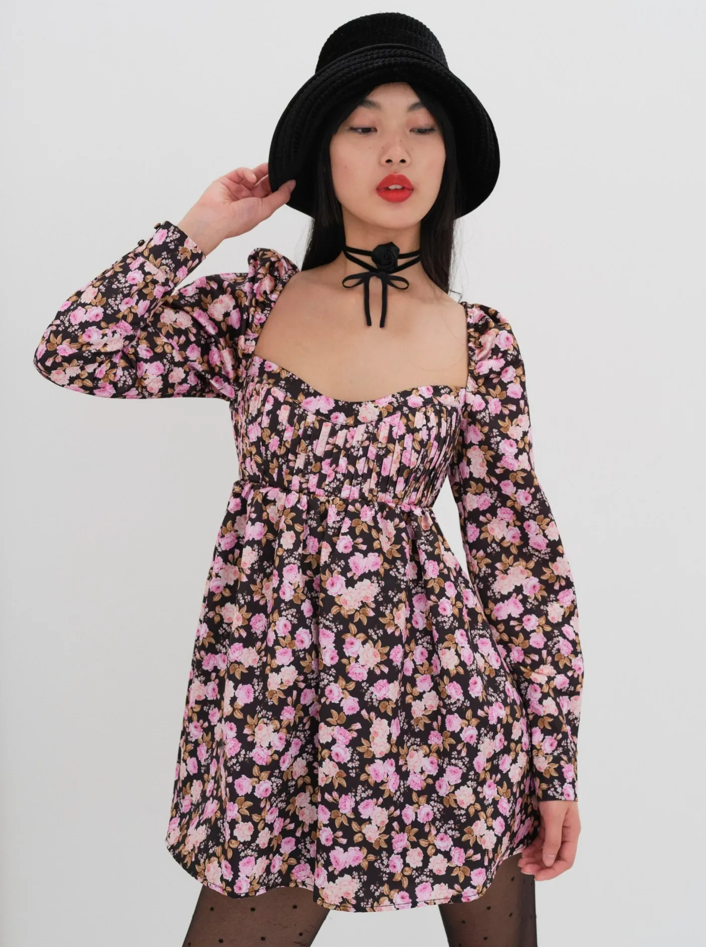 kate_long_sleeve_mini_dre_6.webp Woman For Love & Lemons Kate Long Sleeve Mini Dress