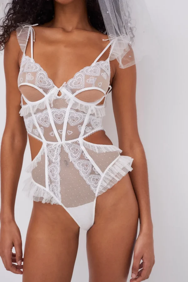 Woman For Love & Lemons Lace Heart Embroidery Teddy
