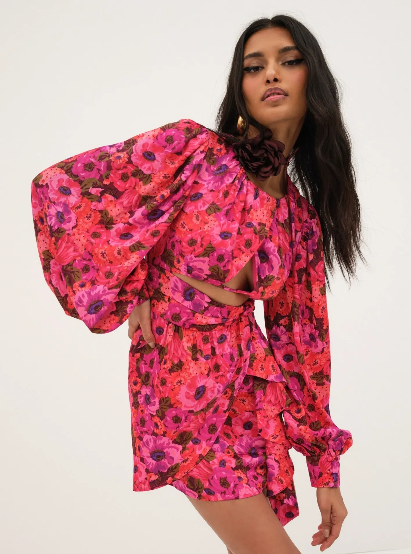 lauren_long_sleeve_mini_d_0.webp Woman For Love & Lemons Lauren Long Sleeve Mini Dress
