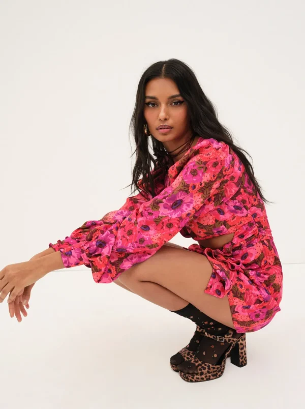 Woman For Love & Lemons Lauren Long Sleeve Mini Dress