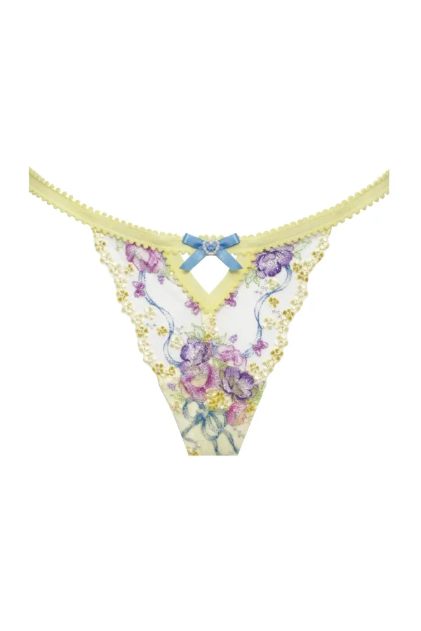Woman For Love & Lemons Lavender Meadows Embroidery Thong Panty