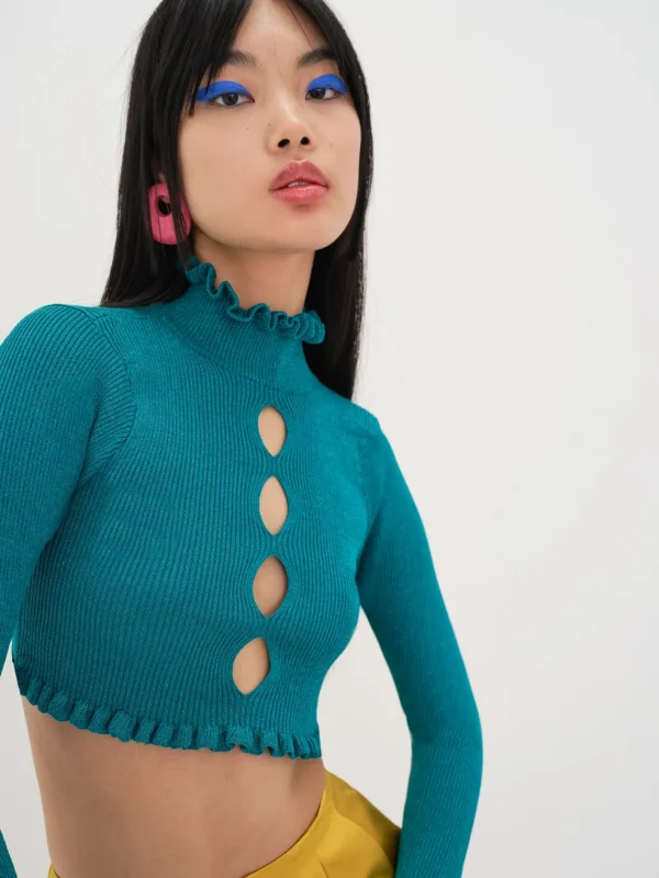 Woman For Love & Lemons Lorelei Cropped Sweater