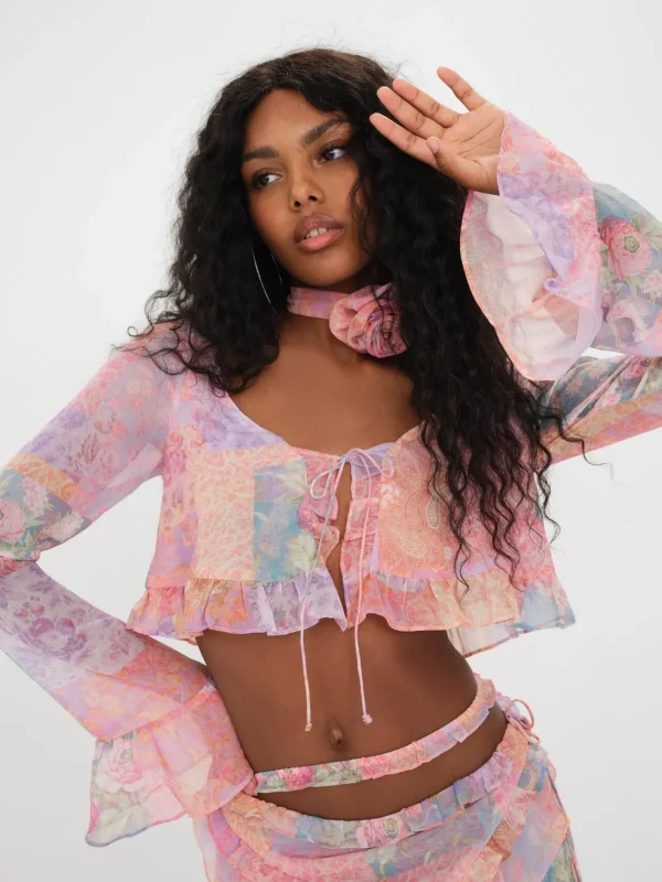 Woman For Love & Lemons Mavis Crop Blouse