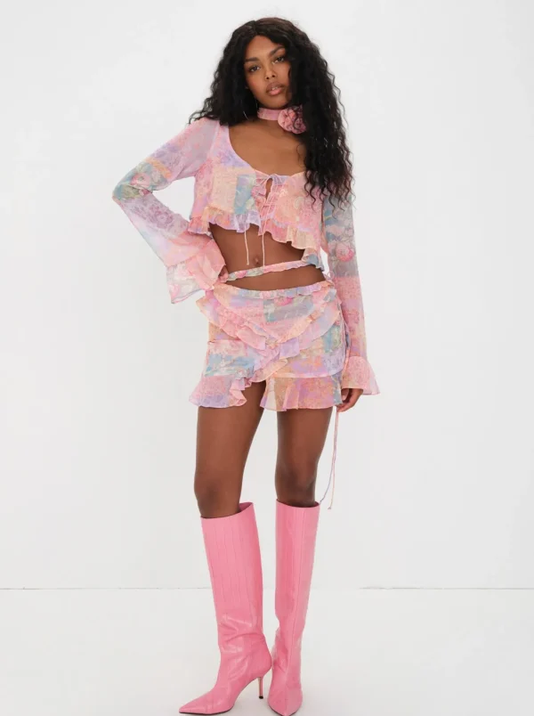 Woman For Love & Lemons Mavis Crop Blouse