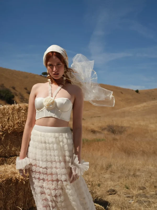 Woman For Love & Lemons Melanie Crop Top