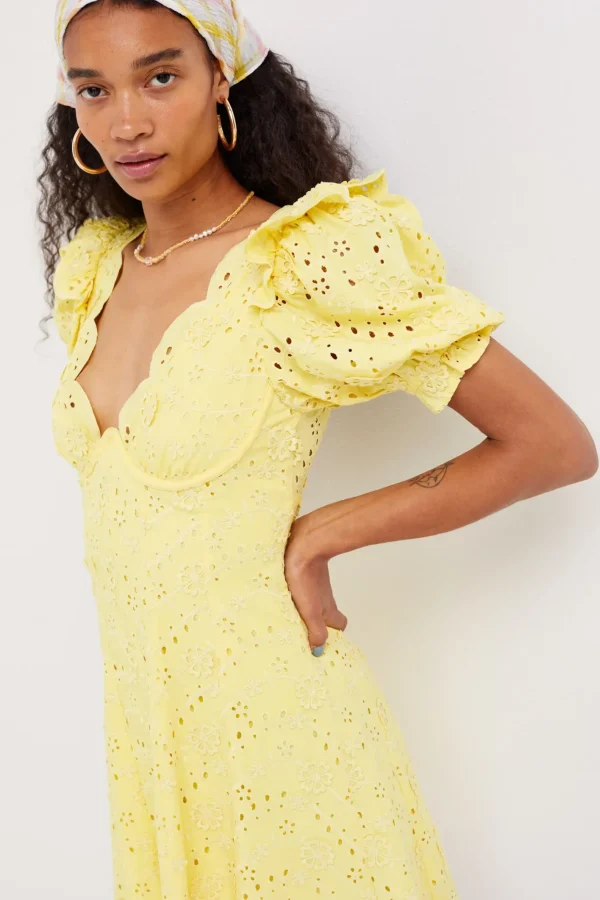 Woman For Love & Lemons Natalia Puff Sleeve Mini Dress