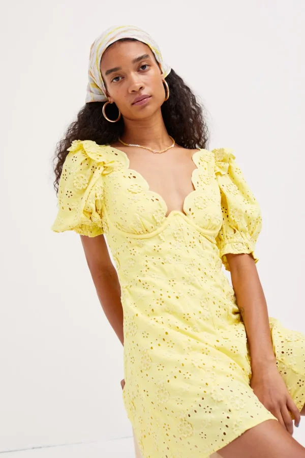 Woman For Love & Lemons Natalia Puff Sleeve Mini Dress