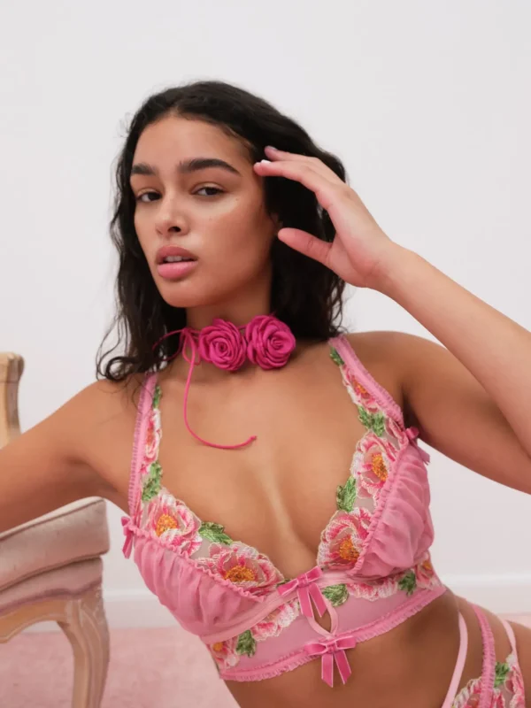 Woman For Love & Lemons Needle Point Roses Bustier