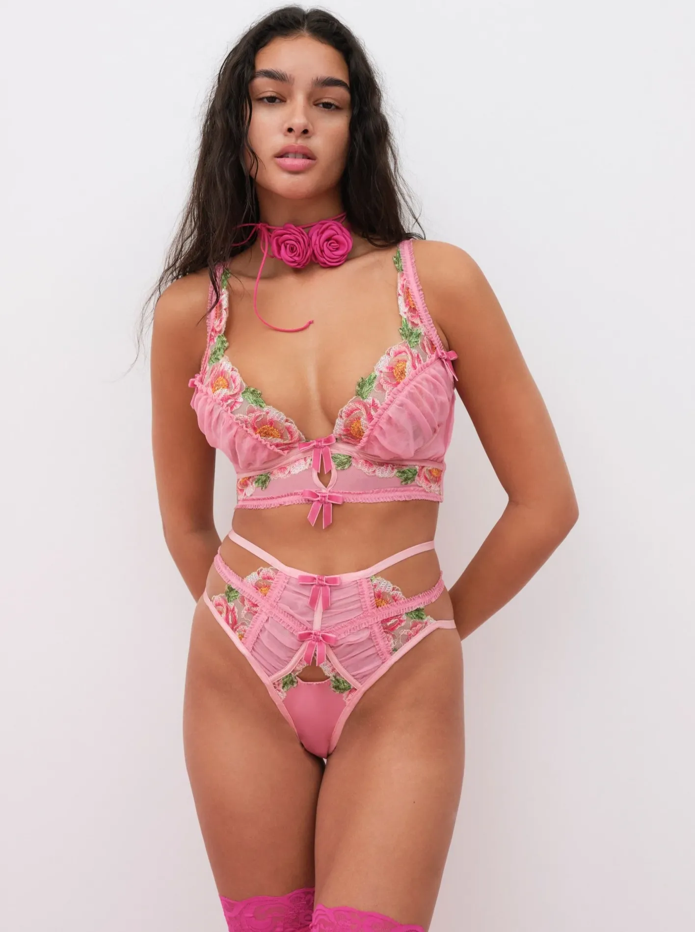 needle_point_roses_cheeky_0.webp Woman For Love & Lemons Needle Point Roses Cheeky Panty