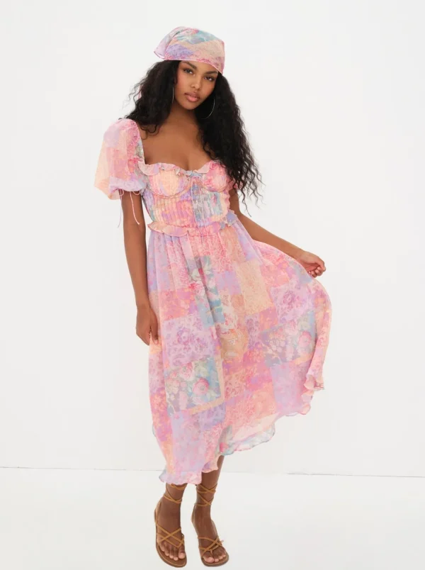 Woman For Love & Lemons Odessa Midi Dress