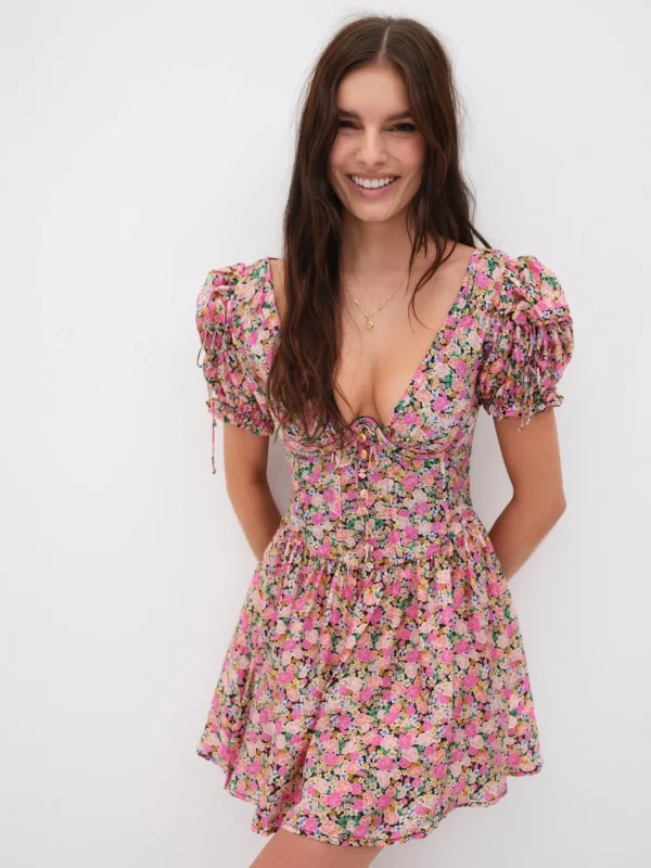 Woman For Love & Lemons Paulina Puff Sleeve Mini Dress