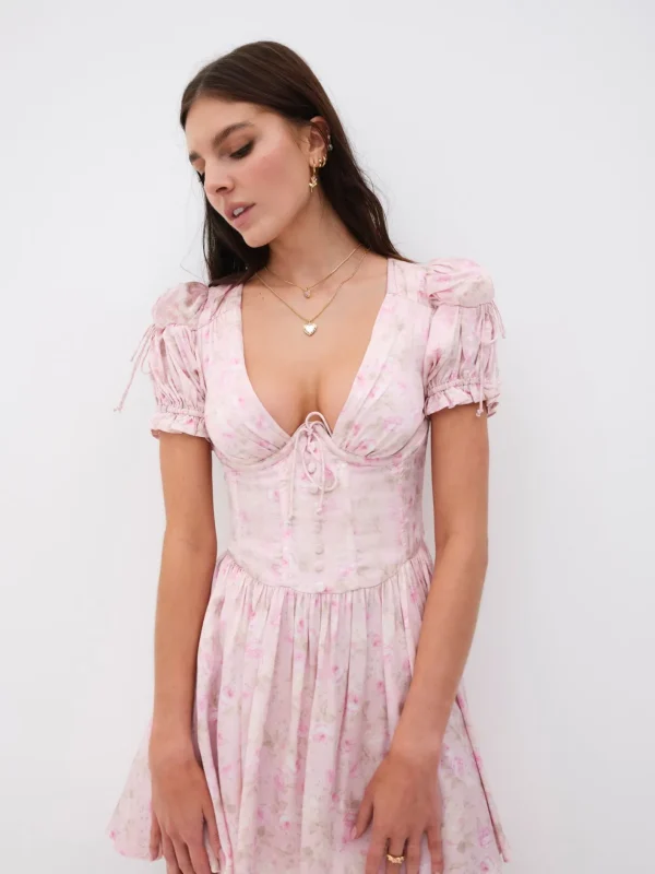 Woman For Love & Lemons Paulina Puff Sleeve Mini Dress