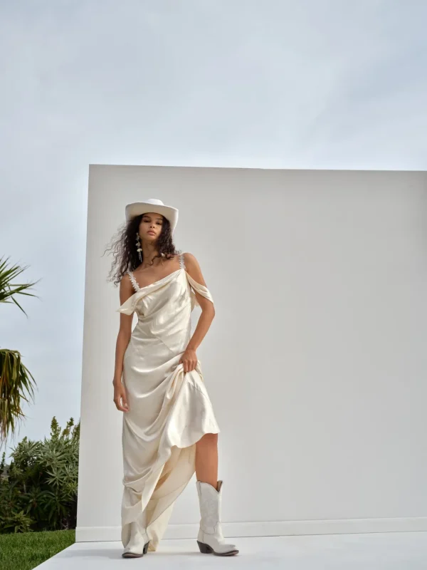 Woman For Love & Lemons Pearl Bridal Dress