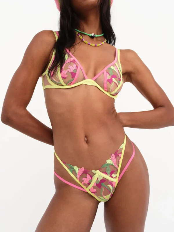Woman For Love & Lemons Petunia Embroidery Thong Panty
