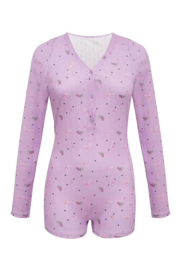 Woman For Love & Lemons Pointelle Deep V Onesie