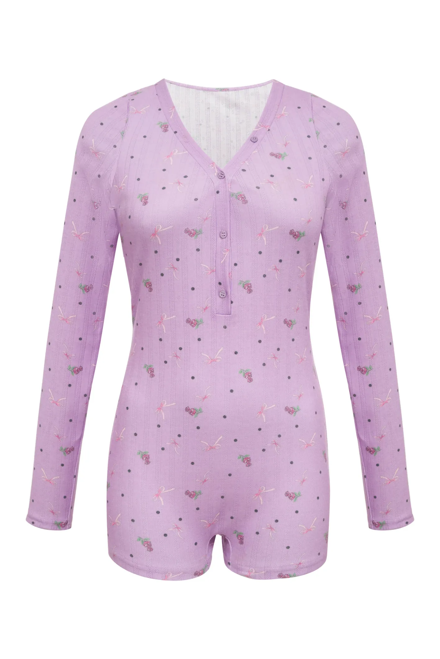 pointelle_deep_v_onesie_4.webp Woman For Love & Lemons Pointelle Deep V Onesie