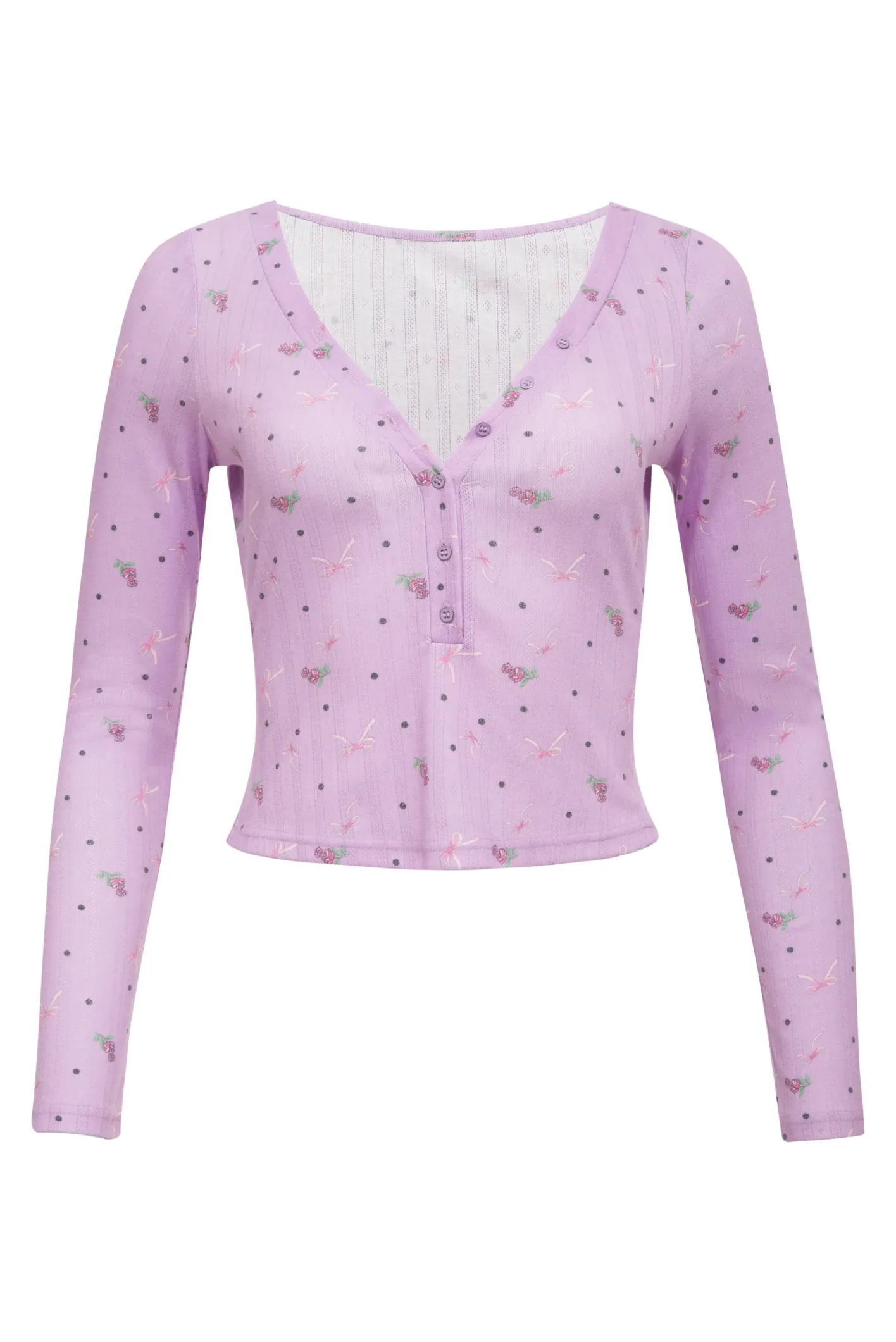 pointelle_long_sleeve_sle_4.webp Woman For Love & Lemons Pointelle Long Sleeve Sleep Set