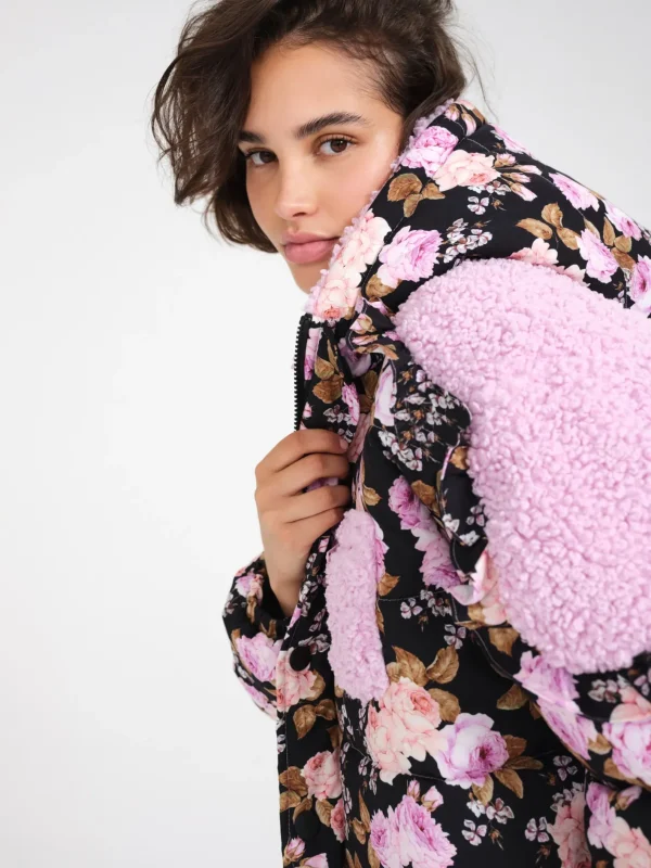 Woman For Love & Lemons Puffer Jacket With Ruffle Trim