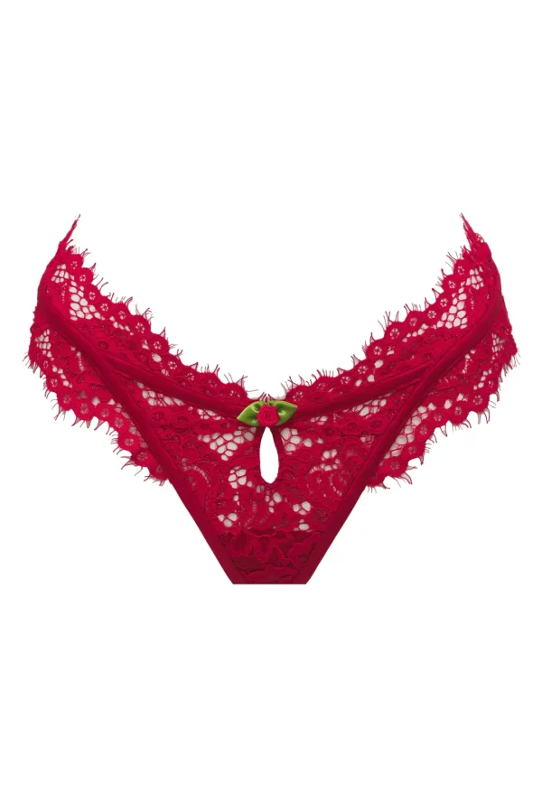 Woman For Love & Lemons Rosa Lace Ruffle Thong Panty