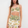 Woman For Love & Lemons Rosalyn Crop Top