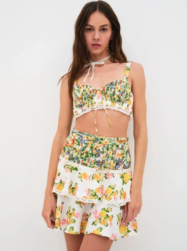 Woman For Love & Lemons Rosalyn Crop Top