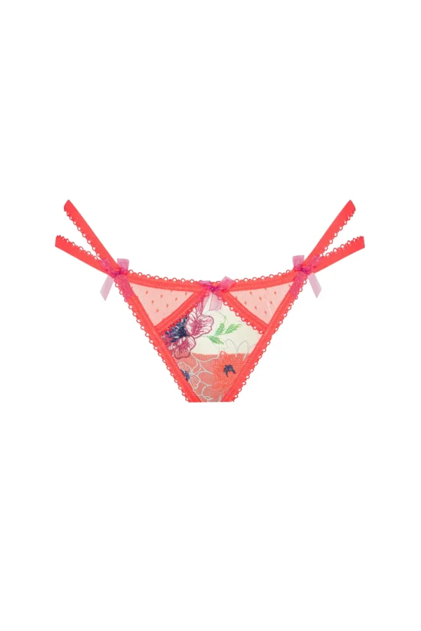 Woman For Love & Lemons Shimmer Zinnia Embroidery Thong Panty